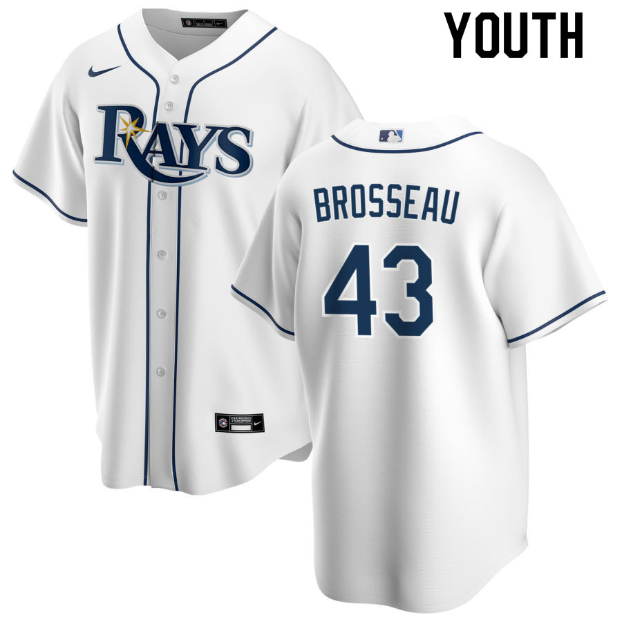 Nike Youth #43 Michael Brosseau Tampa Bay Rays Baseball Jerseys Sale-White - Click Image to Close